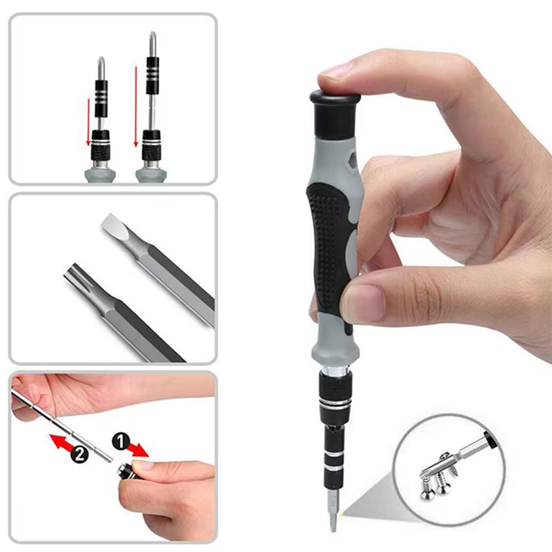 122 in 1 Precision Screwdriver Set Magnetic Drill Bits Phillips Torx Bits Nut Driver Professional Electronic Repair Tools