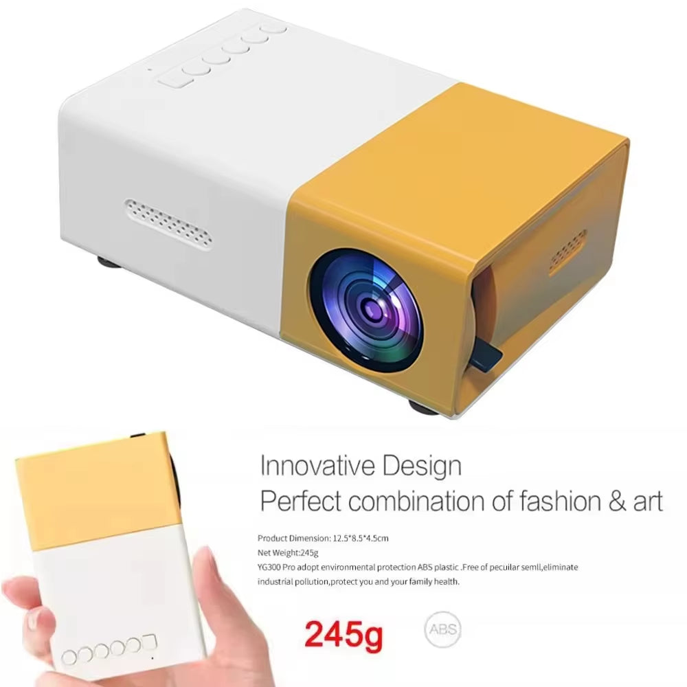 Portable Wired Projector Mobile Phone LED Mini Home Video Equipment 720P HD Screen Usb/Sd/Av/Hd