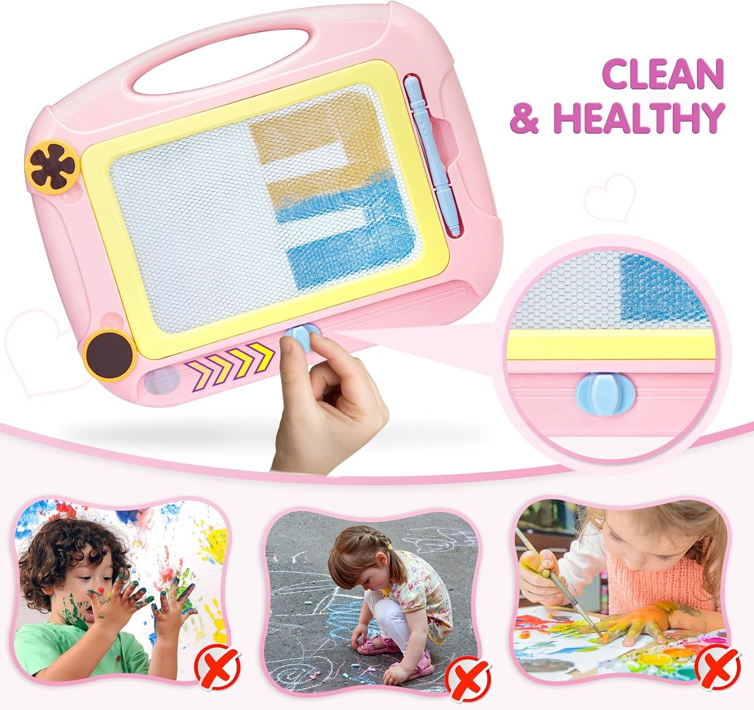 Toddler Toys for 3+ Year Old Girls Gifts,Magnetic Doodle Board Early Educational