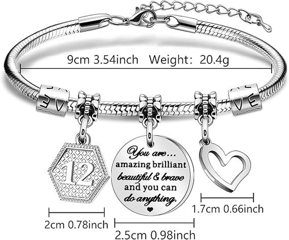 HEYEJET Charm Bracelet Birthday Gifts for Women & Girls, Perfect 10Th-21St Birth