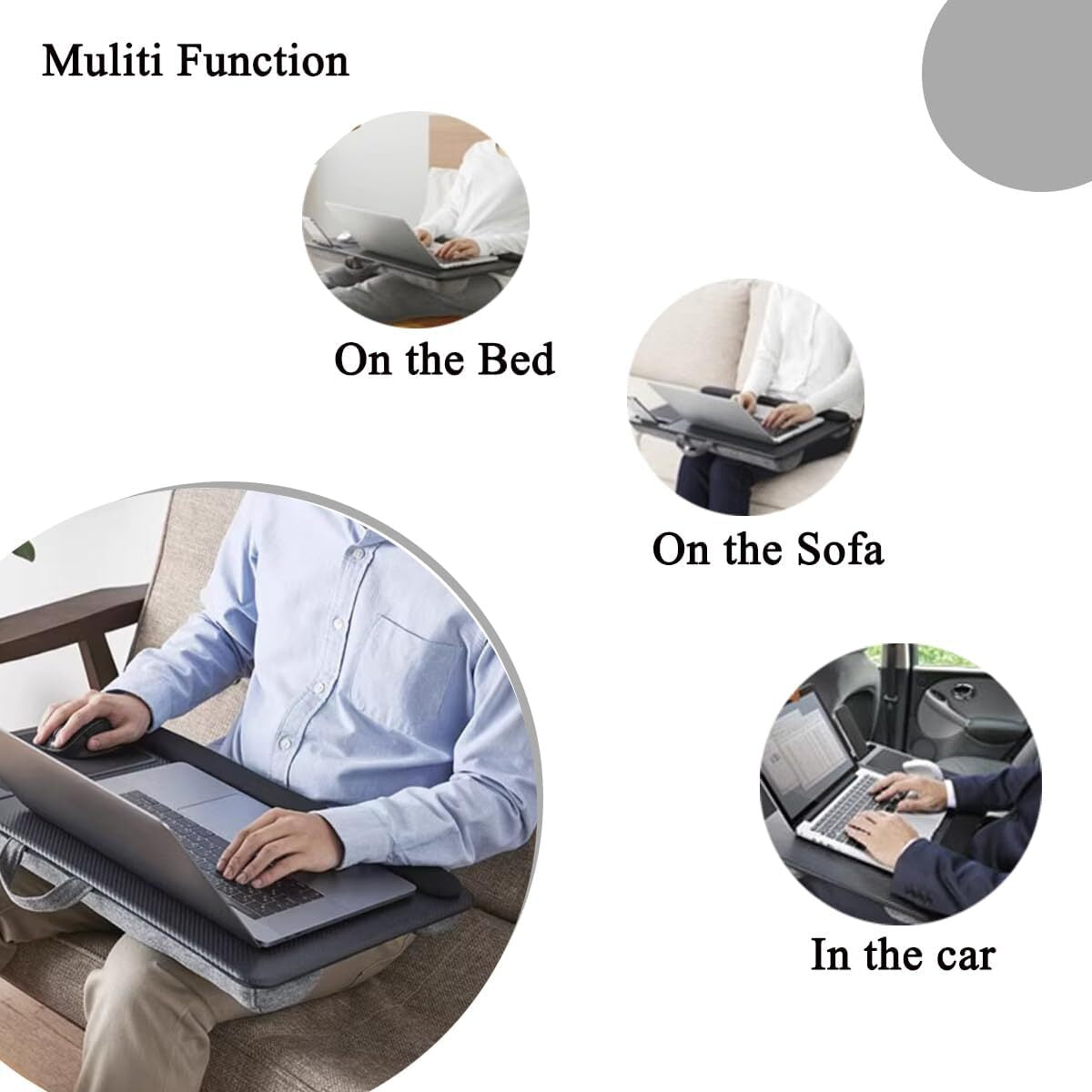 Portable Laptop Lap Desk Tray Cushion Lightweight Stand Mouse Pad Wrist Rest