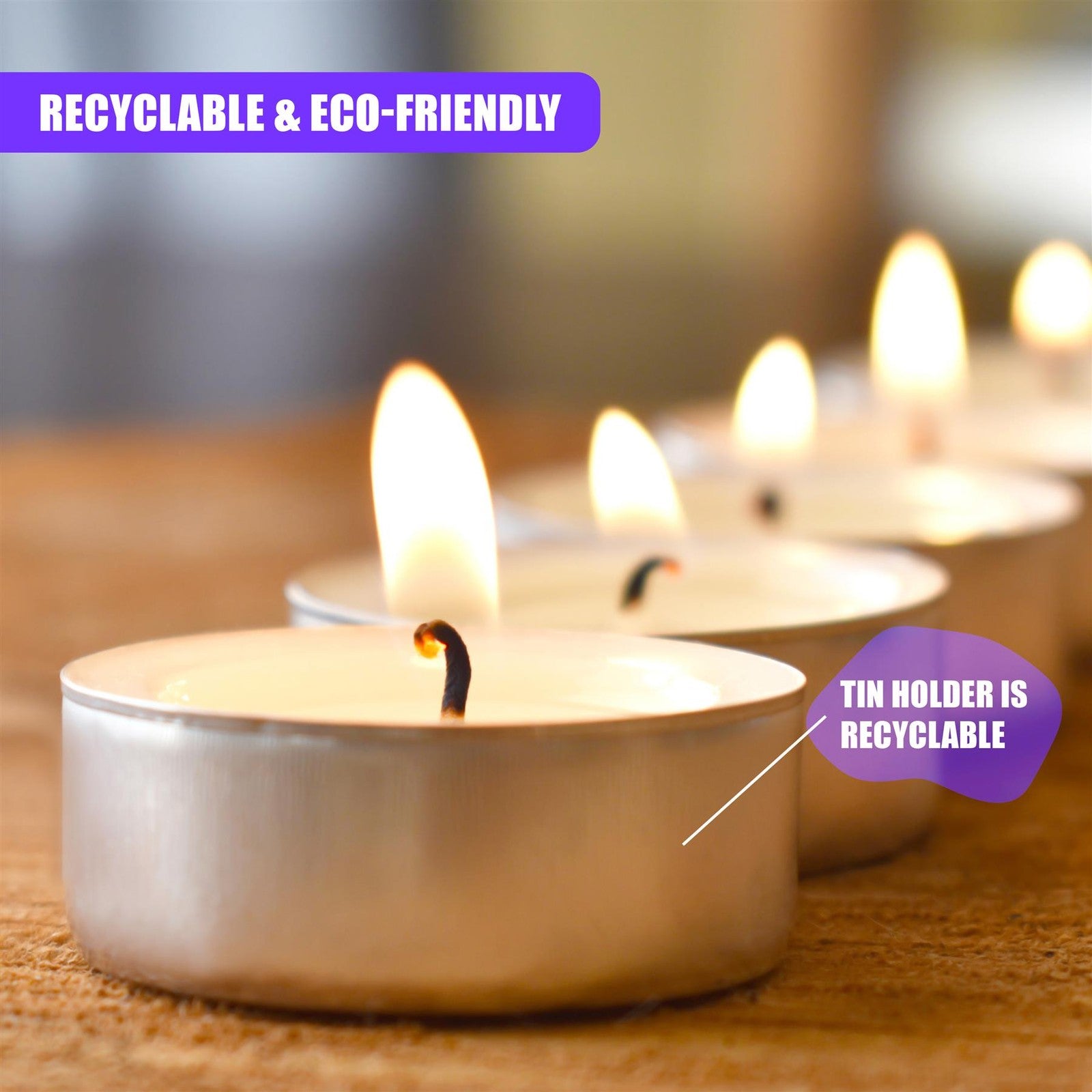 Tea Lights Candles Unscented Tealight 4 Hour Burn Nightlight Pack of 100