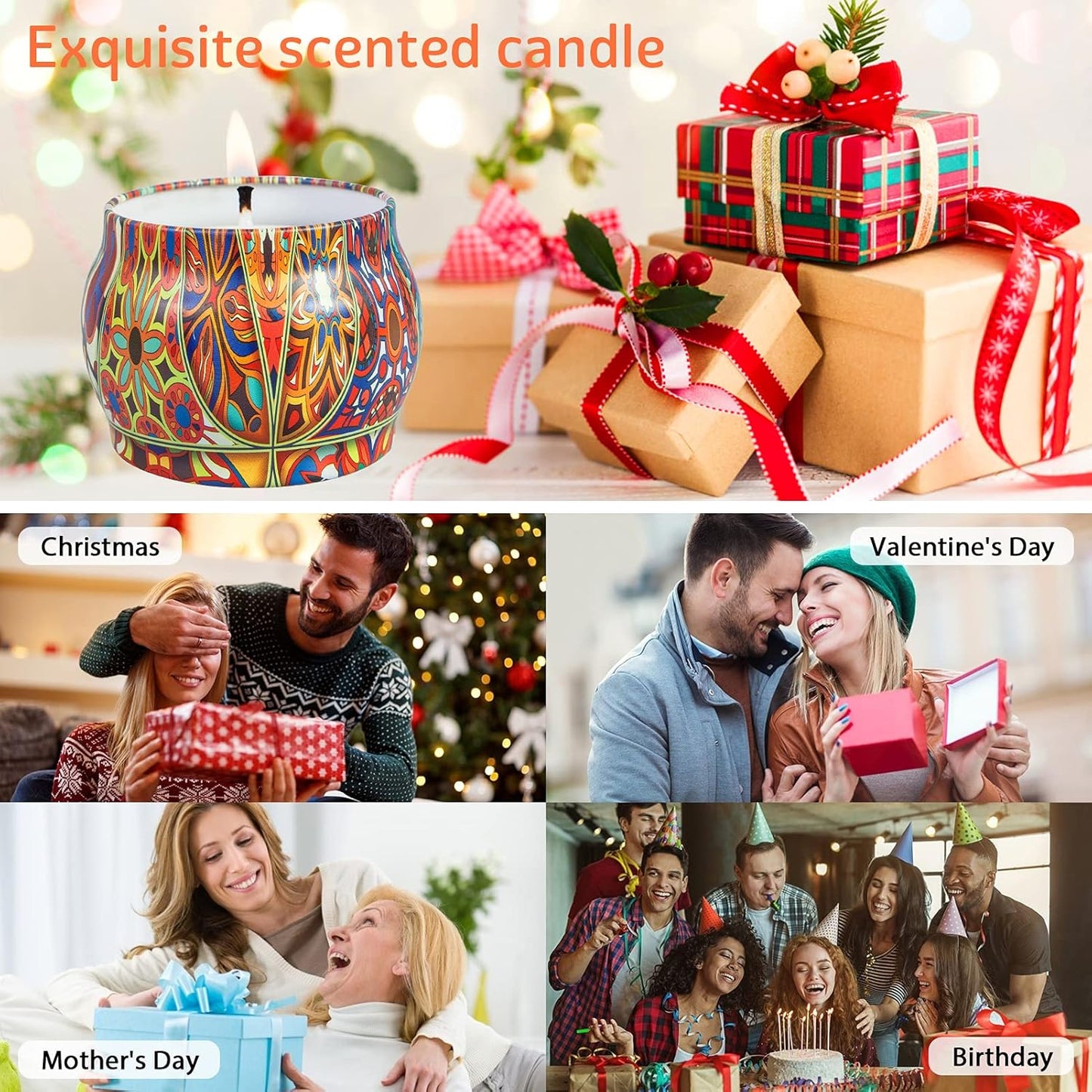6 Pack Scented Candles Gift Set for Women, Portable Travel Aromatherapy Candles, Natural Soy Wax Gifts Set for Her, Birthday, Valentine'S Day, Mother'S Day, Christmas