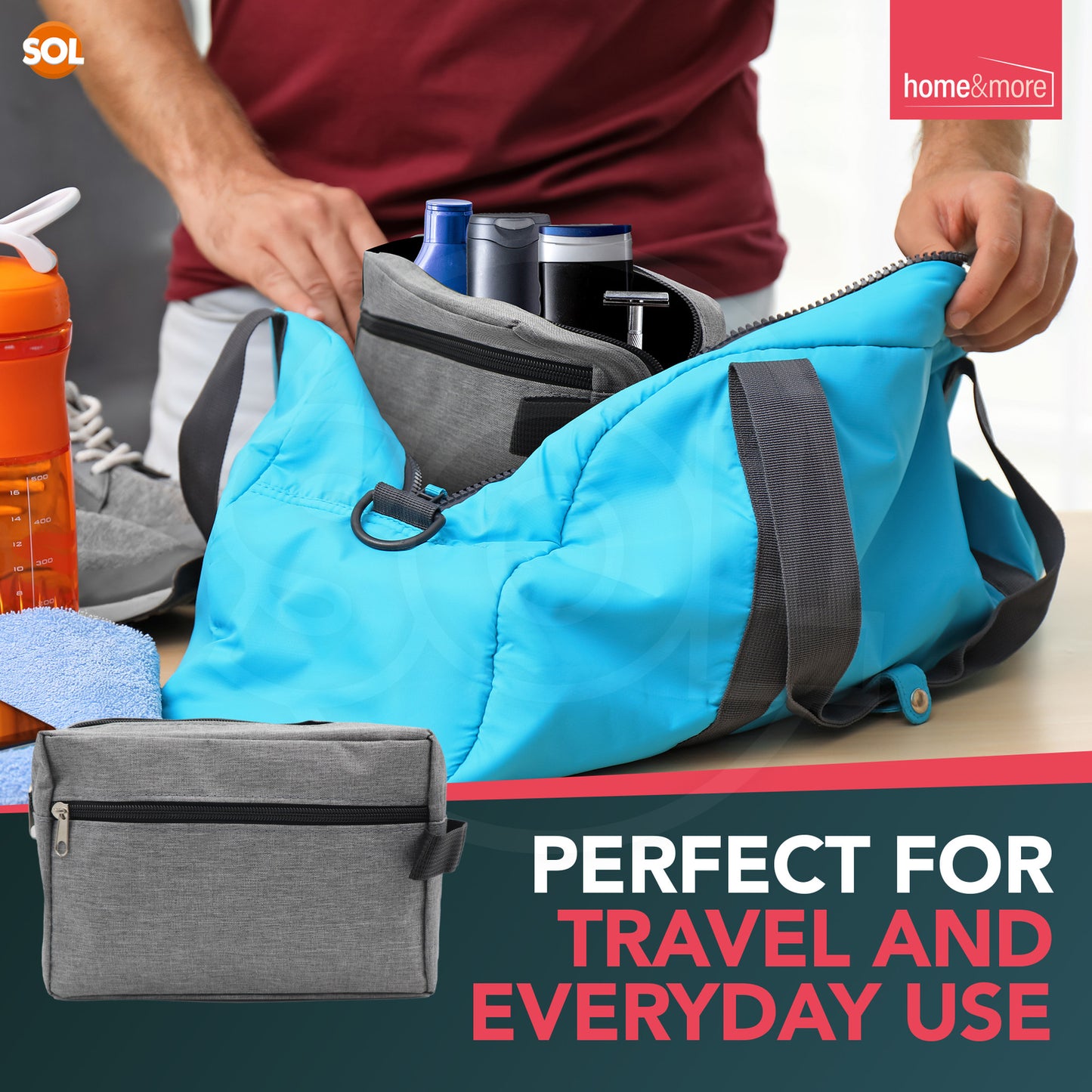 Mens Wash Bag Travel Toiletry Shower Shaving Gents Toiletries Gym Grooming Case