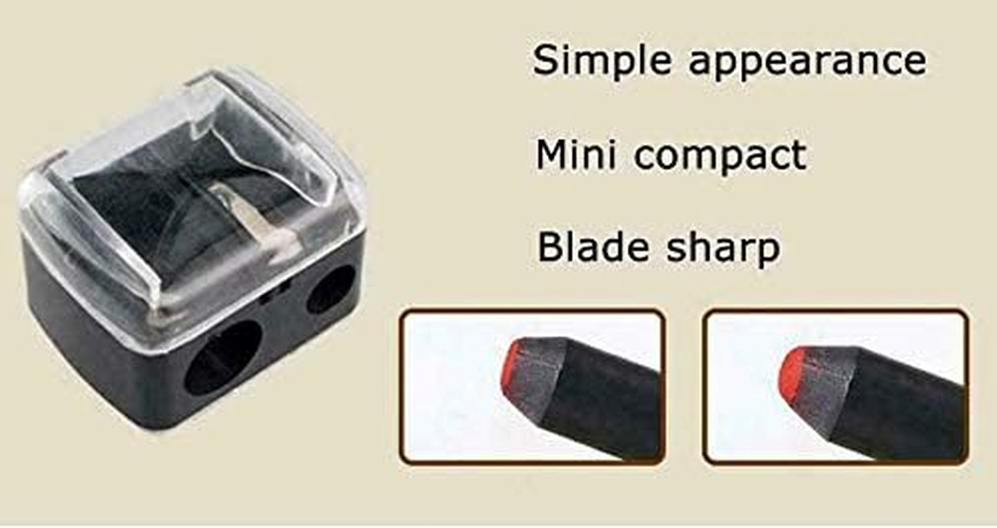 ® Pencil Sharpener - Travel Cosmetics Pencil Sharpener with Cover | Portable Makeup Sharpener | Dual-Pencil Sharpener for Lip Liner, Eyebrow, and Eyeliner Pencils