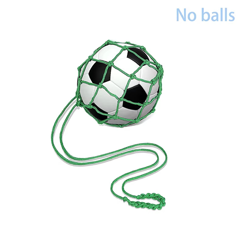 Youth Football Self Trainer Kick Net Pocket Professional Outdoor Sport Nylon Net Basketball Bag Solid Mesh Soccer Ball Carry Bag