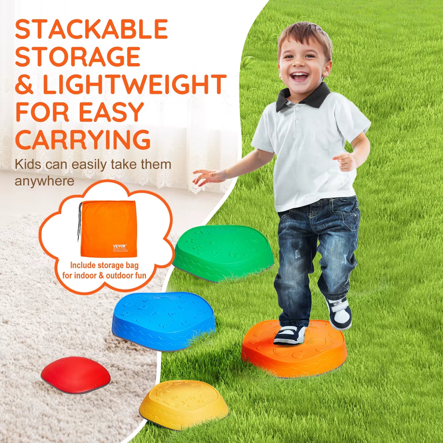 5PCS Balance Stepping Stones Montessori Children Toys Sensory Training Tactile Sensing for Kids Party Social Games