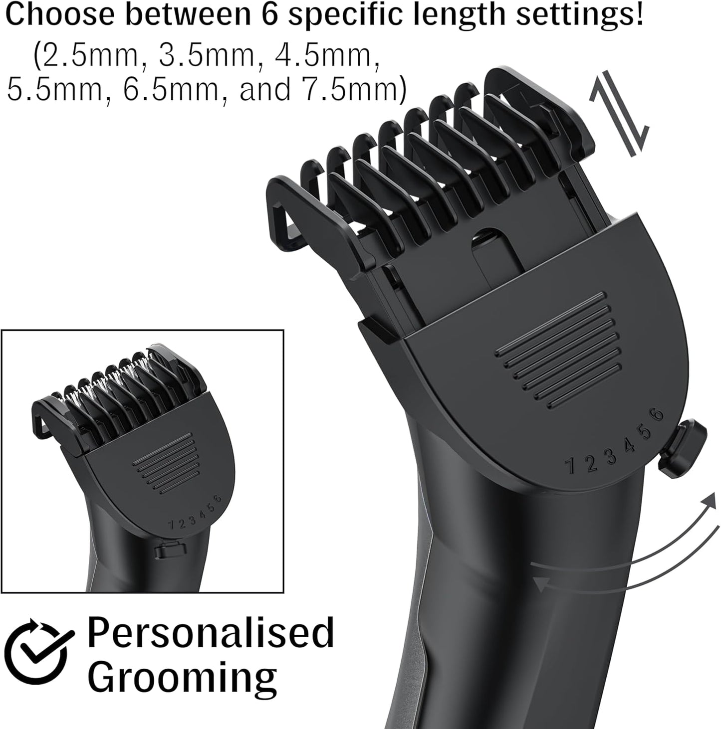 Body Groomer for Men – Groin, Pubic & Ball Hair Trimmer | Waterproof Body Shaver & Men'S Pube, Balls Trimmer (QR-2075)