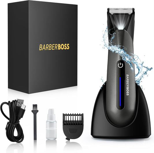 Body Groomer for Men – Groin, Pubic & Ball Hair Trimmer | Waterproof Body Shaver & Men'S Pube, Balls Trimmer (QR-2075)