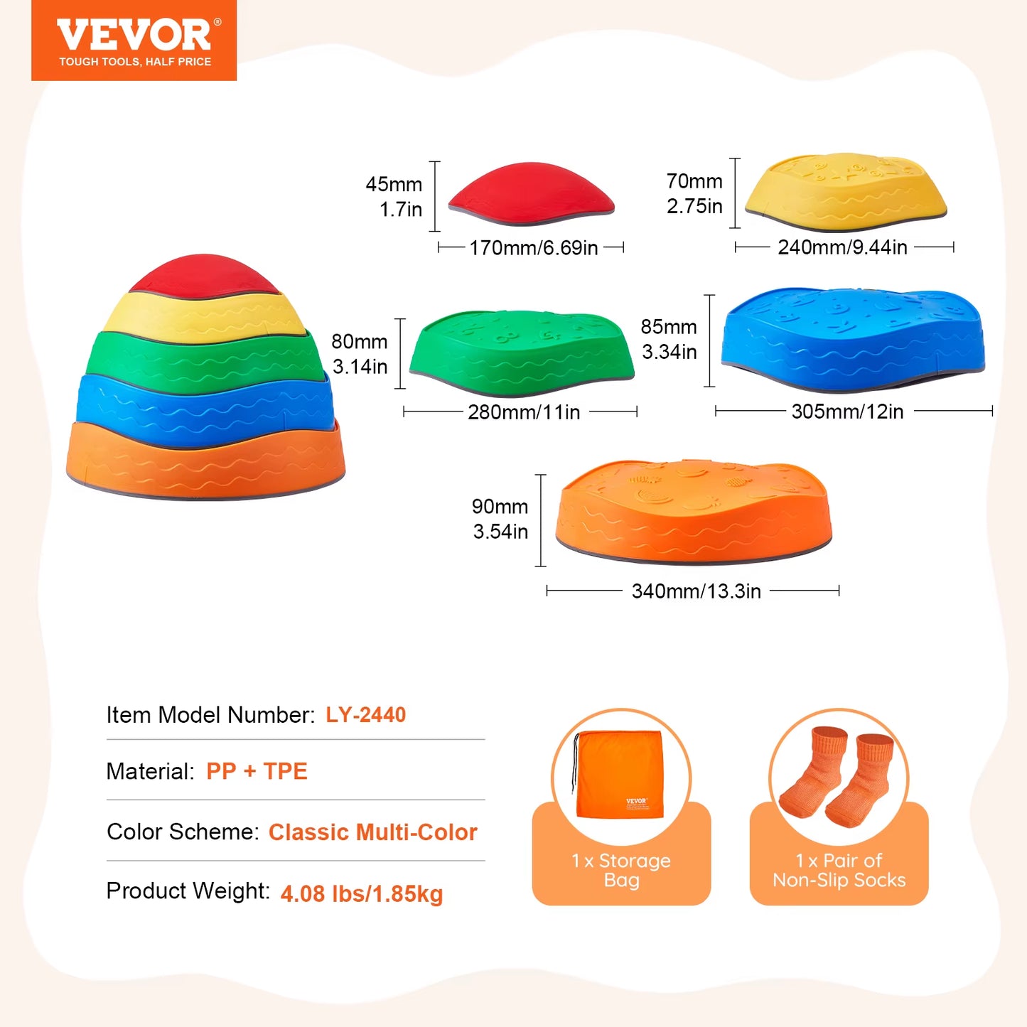 5PCS Balance Stepping Stones Montessori Children Toys Sensory Training Tactile Sensing for Kids Party Social Games