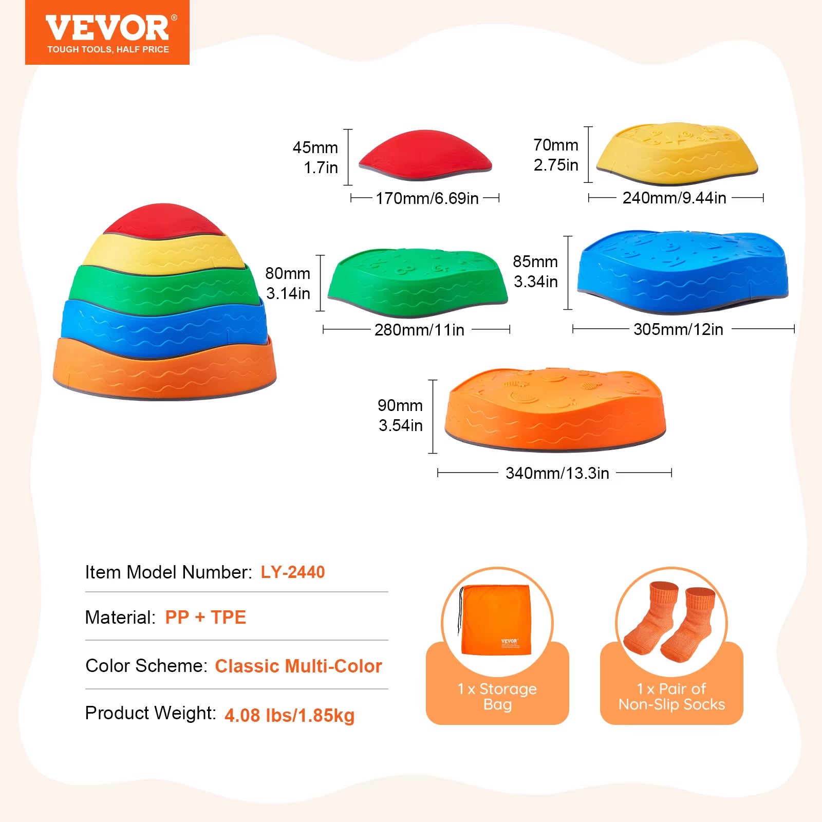 5PCS Balance Stepping Stones Montessori Children Toys Sensory Training Tactile Sensing for Kids Party Social Games