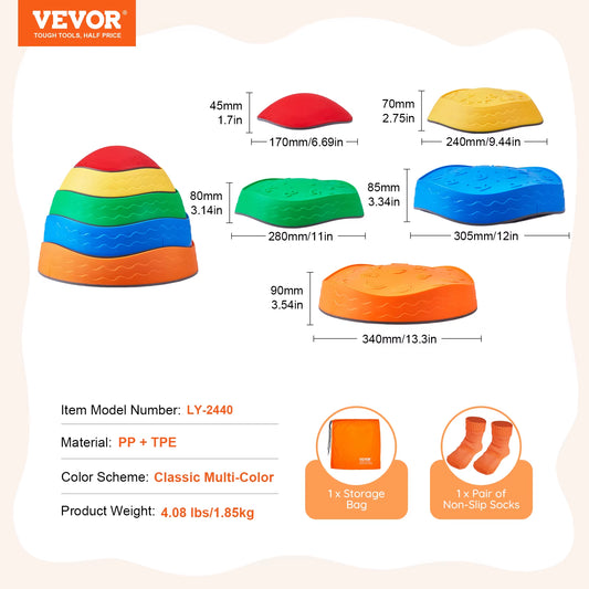 5PCS Balance Stepping Stones Montessori Children Toys Sensory Training Tactile Sensing for Kids Party Social Games