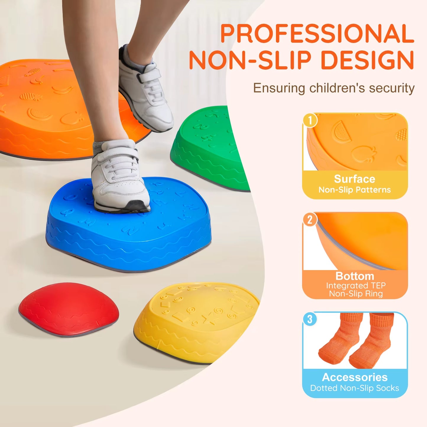 5PCS Balance Stepping Stones Montessori Children Toys Sensory Training Tactile Sensing for Kids Party Social Games