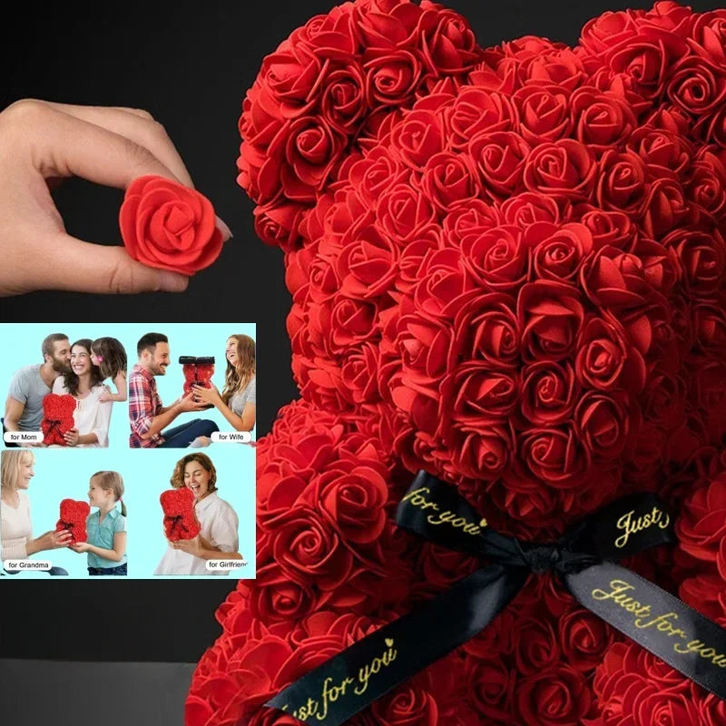 2025 New Artificial Flower Eternal Rose Teddy Bear for Mom Mother'S Day Birthday Valentine'S Day Anniversary Gifts & Decorations