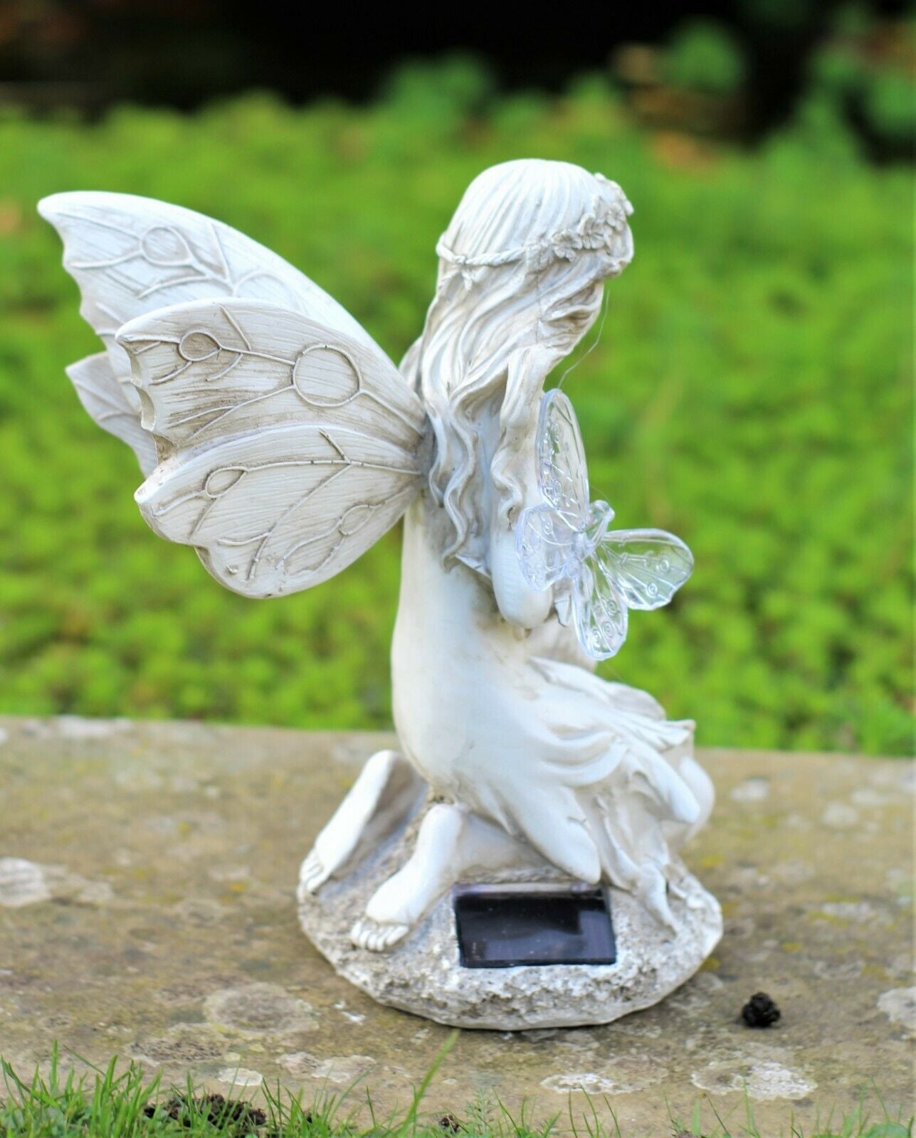 Garden Solar Ornament Cherub Fairy Angel Home Decor Figurine Statue