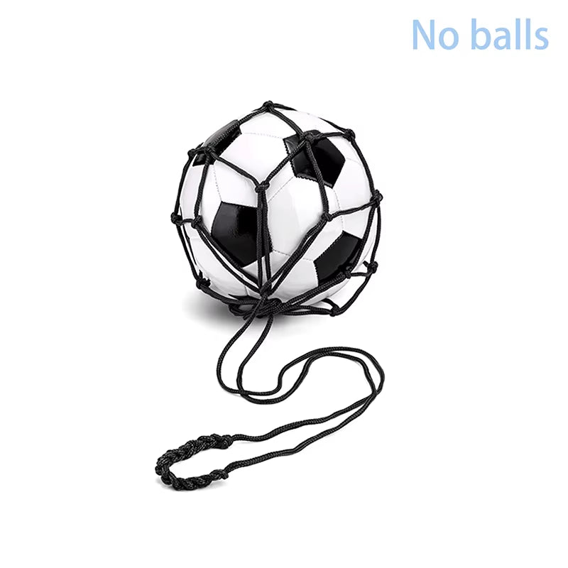 Youth Football Self Trainer Kick Net Pocket Professional Outdoor Sport Nylon Net Basketball Bag Solid Mesh Soccer Ball Carry Bag