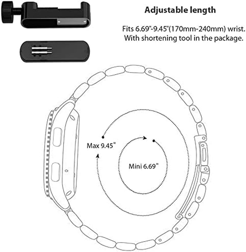 GTX13, GTX12 Smart Watches Band, 22Mm Stainless Steel Metal Replacement Straps Compatible for Fitpolo GTX12, ENOMIR GTX12, Tensky GTX12, Uaue T60, QXQ T60, QCOQ T60 Smart Watches