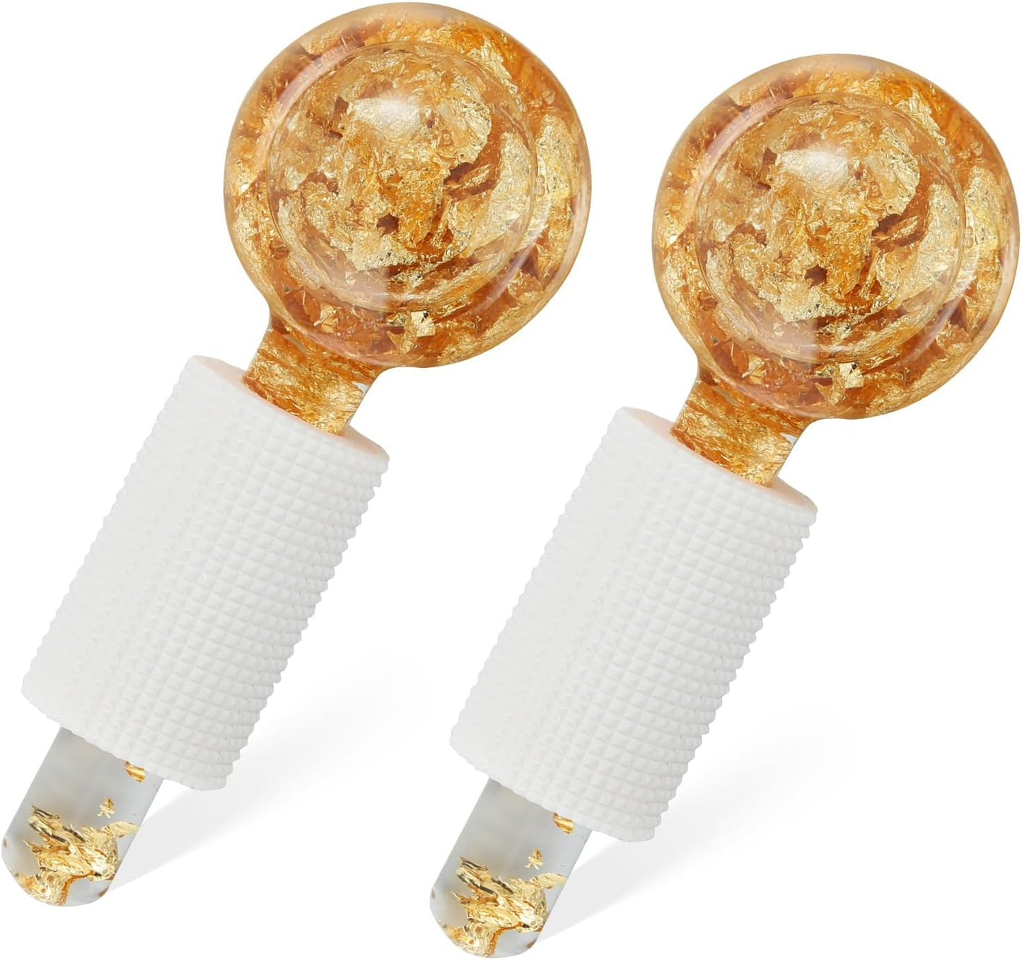 Ice Globes for Facial, Cooling Globes Set for Eye & Neck, Cold Glass Ice Roller Ball, Cryo Sticks Face Globes, Tighten Skin, Reduce Puffiness and Dark Circles, Enhance Circulation, Gold