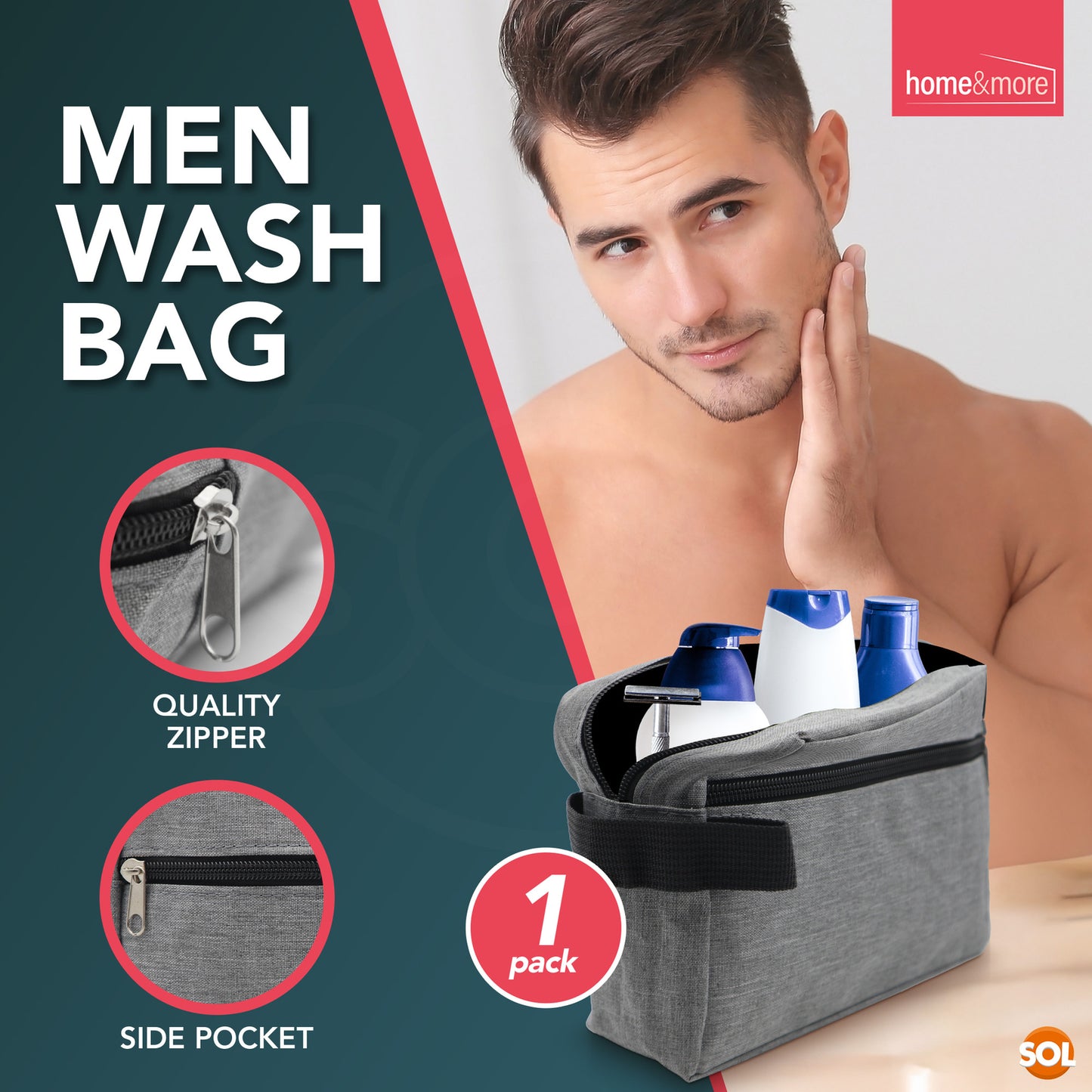 Mens Wash Bag Travel Toiletry Shower Shaving Gents Toiletries Gym Grooming Case