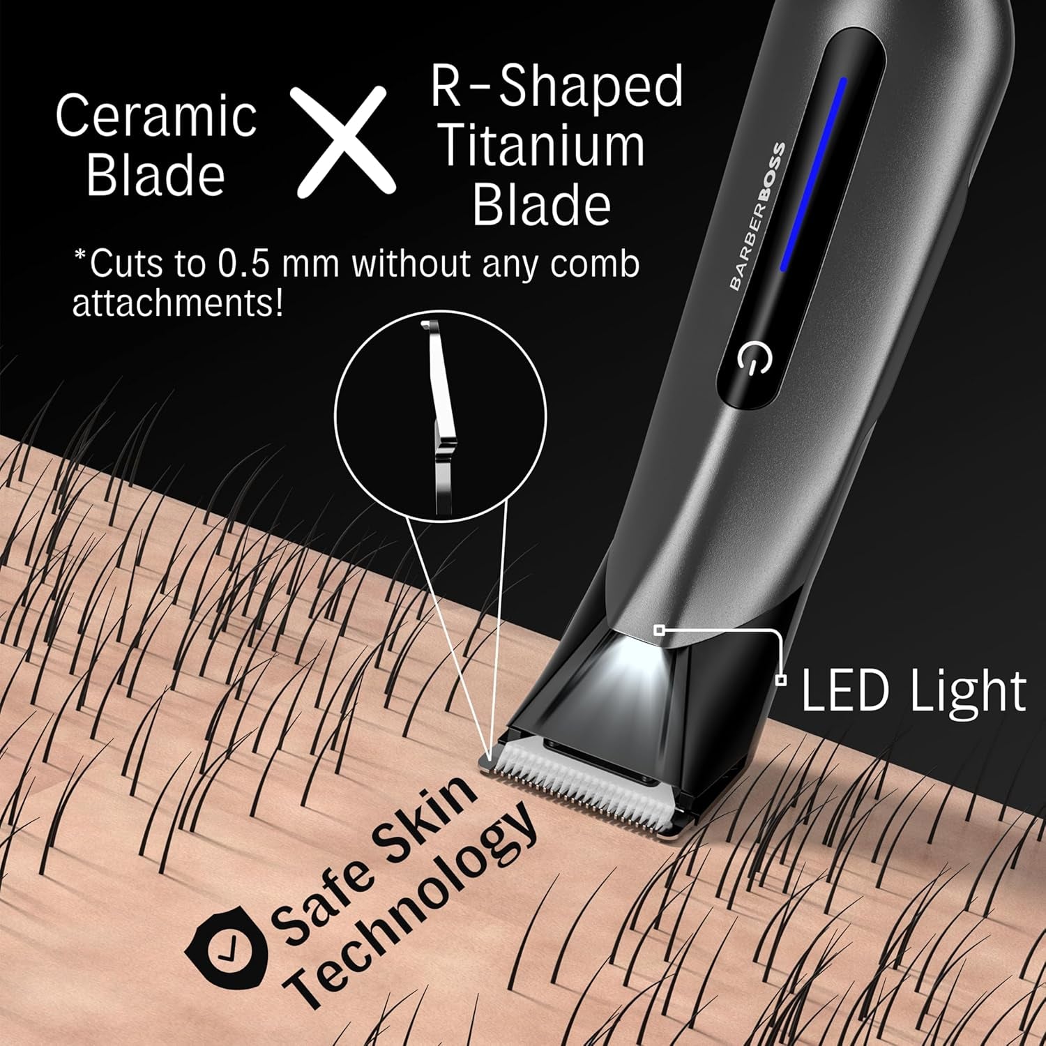 Body Groomer for Men – Groin, Pubic & Ball Hair Trimmer | Waterproof Body Shaver & Men'S Pube, Balls Trimmer (QR-2075)
