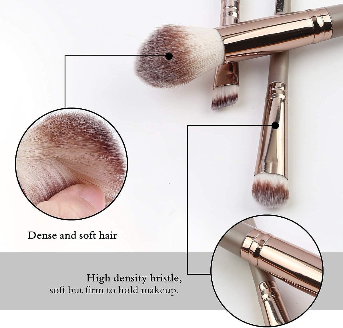 Makeup Brushes, 18 Pcs Makeup Brush Set Premium Synthetic Make up Brush Set for Contouring Concealer Foundation Powder Eye Shadows Blush Cruelty-Free Makeup Brushes with Champagne Gold Handle