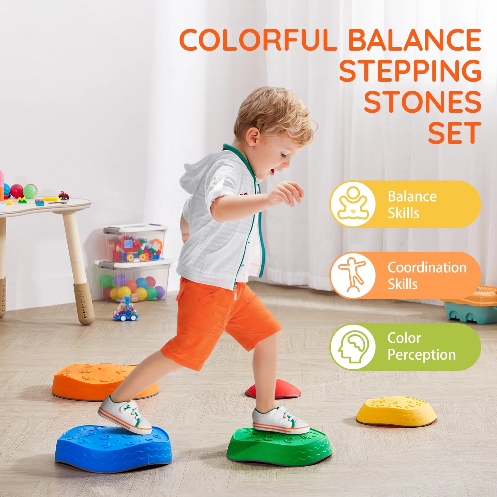 5PCS Balance Stepping Stones Montessori Children Toys Sensory Training Tactile Sensing for Kids Party Social Games
