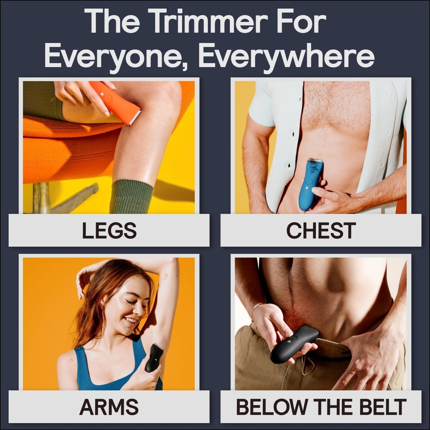 the Trimmer Original - Body Hair Trimmer for Men, Electric Shaver for Pubic Hair, Chest, Legs & Bikini, Waterproof & Rechargeable, Onyx