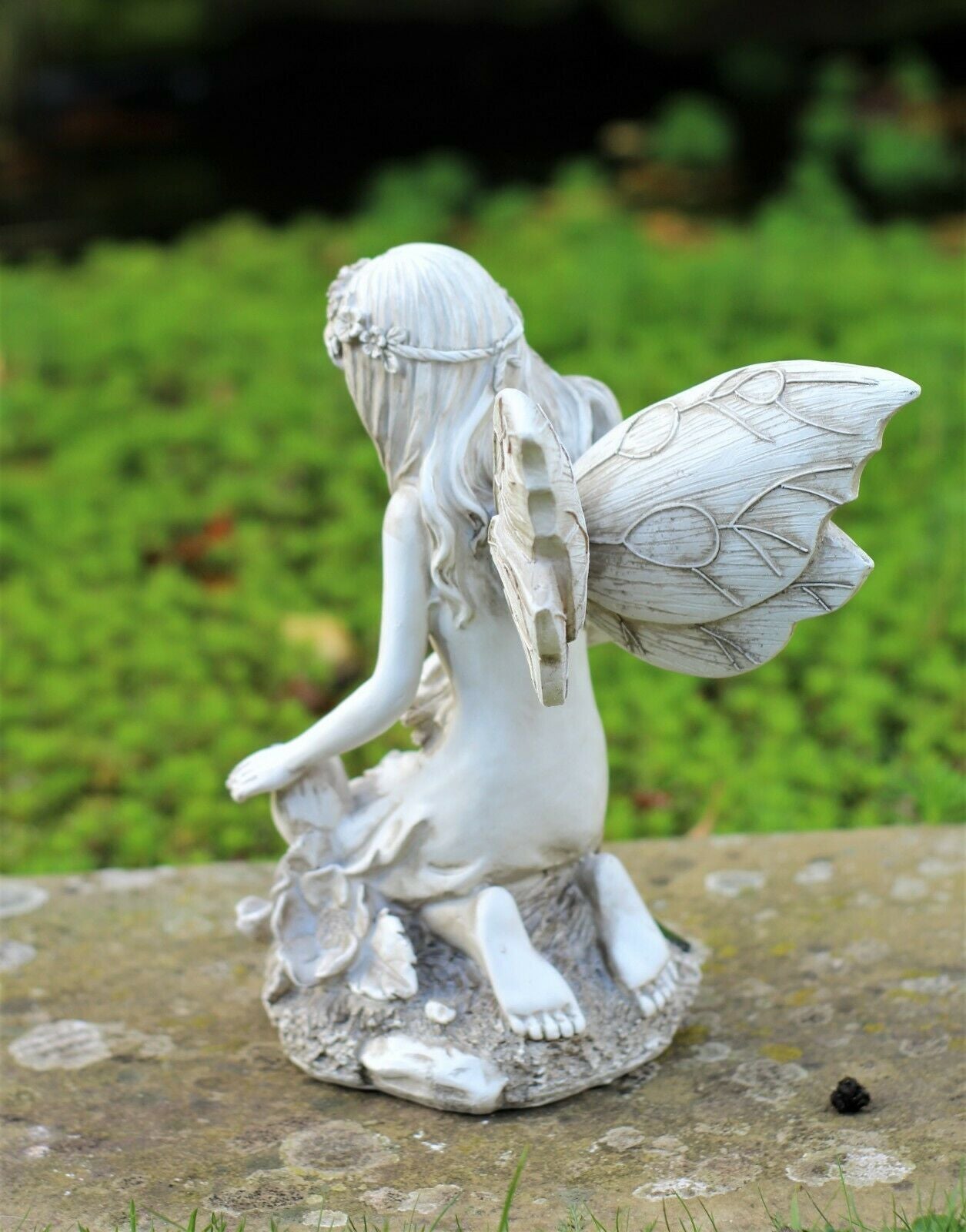 Garden Solar Ornament Cherub Fairy Angel Home Decor Figurine Statue