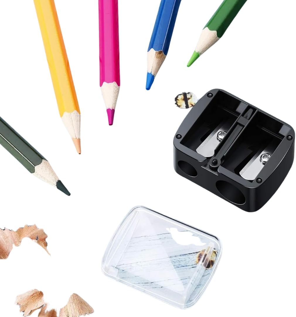 ® Pencil Sharpener - Travel Cosmetics Pencil Sharpener with Cover | Portable Makeup Sharpener | Dual-Pencil Sharpener for Lip Liner, Eyebrow, and Eyeliner Pencils