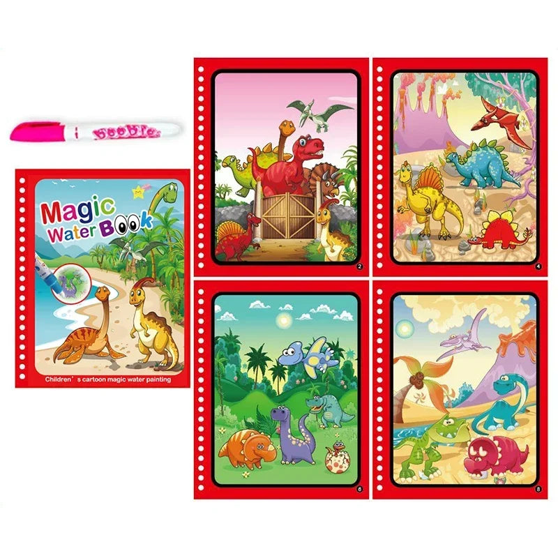 Children Early Education Toys Magical Book with Pen Water Drawing Toys Gift Reusable Coloring Book Magic Drawing Book