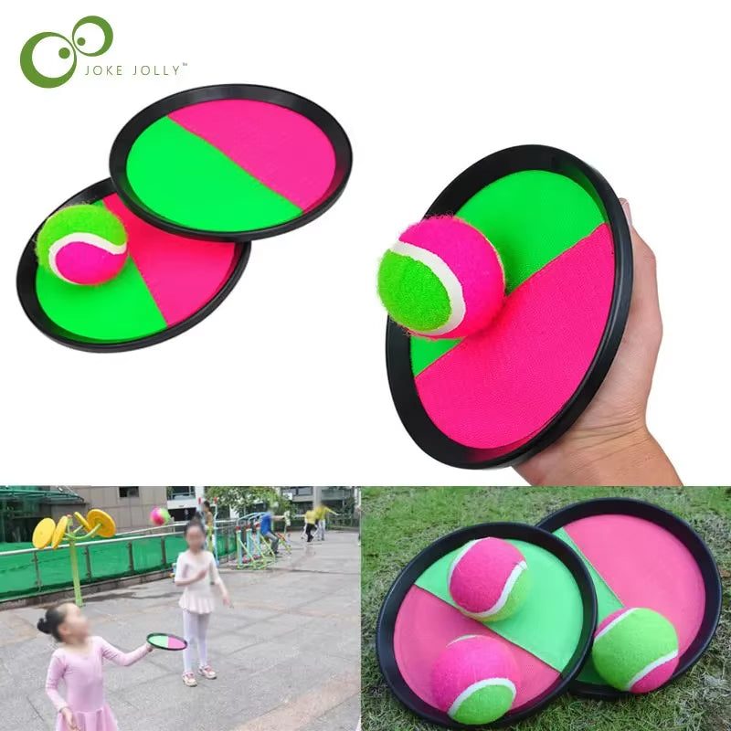 1Set Kids Sucker Sticky Ball Toy Outdoor Sports Catch Ball Game Set Throw and Catch Parent-Child Interactive Outdoor Toys