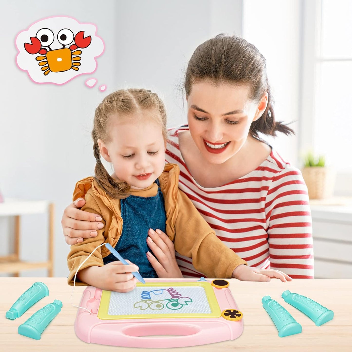 Toddler Toys for 3+ Year Old Girls Gifts,Magnetic Doodle Board Early Educational