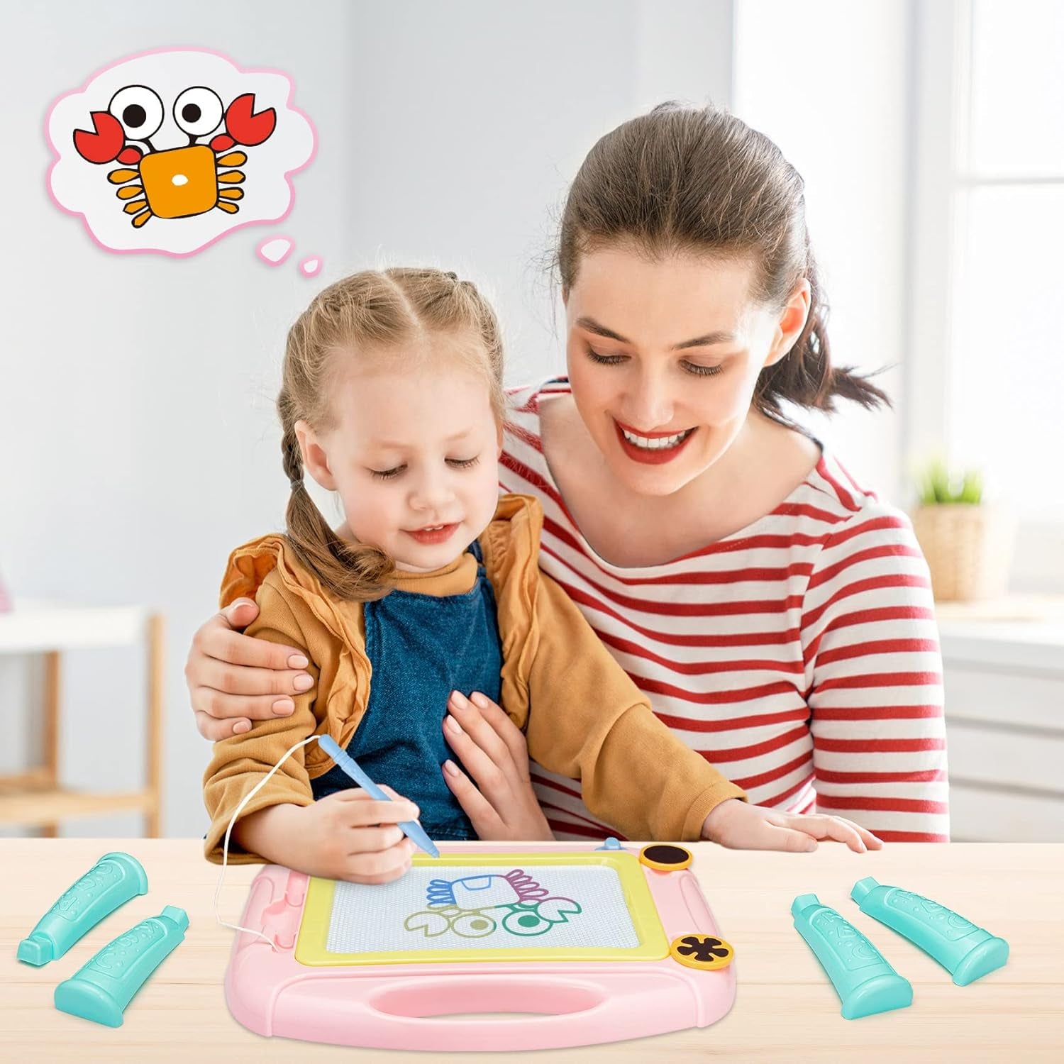 Toddler Toys for 3+ Year Old Girls Gifts,Magnetic Doodle Board Early Educational