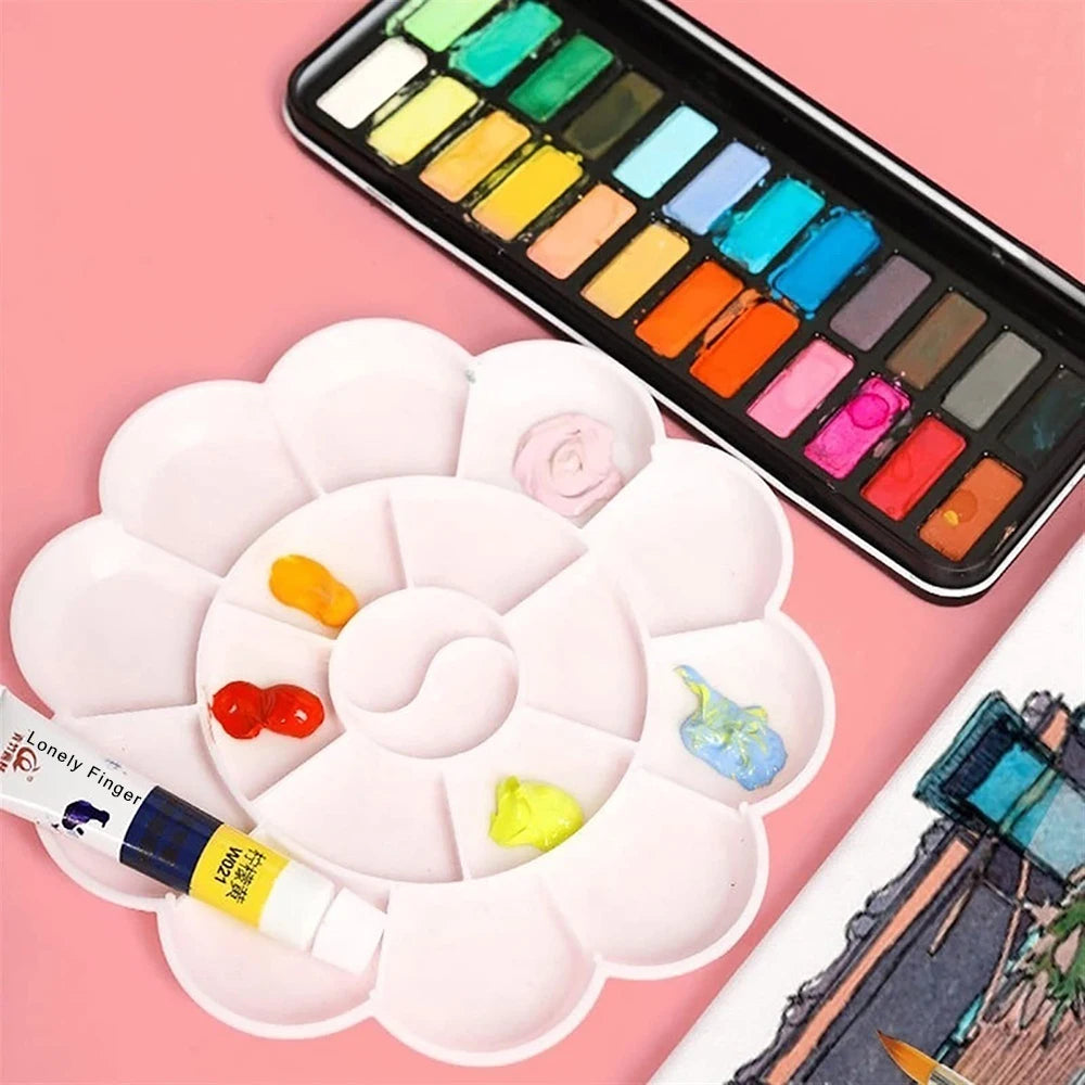 1–6Pcs Plastic Paint Tray 18-Well Palette for Acrylic Watercolor Painting UK