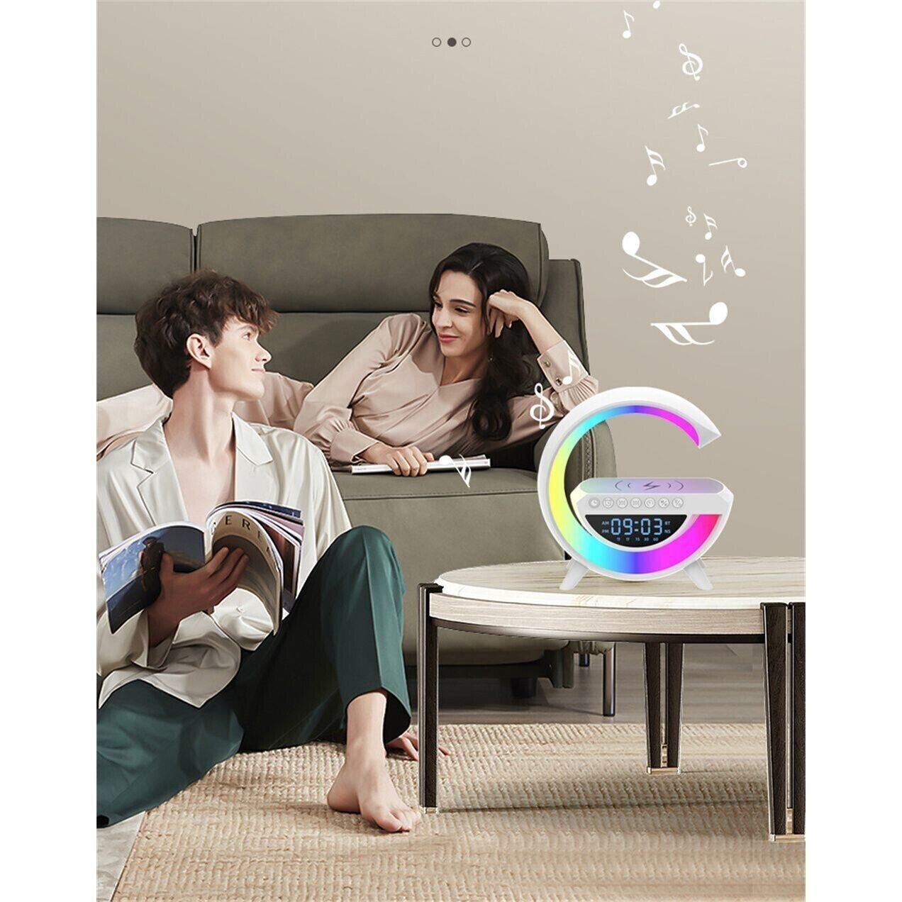 BT Smart G Lamp Wireless Mobile Charging Speaker Alarm Clock Bluetooth & Light