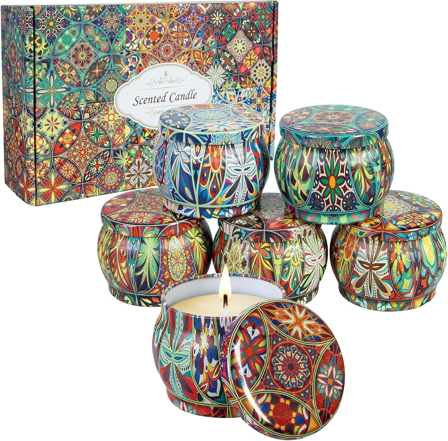 6 Pack Scented Candles Gift Set for Women, Portable Travel Aromatherapy Candles, Natural Soy Wax Gifts Set for Her, Birthday, Valentine'S Day, Mother'S Day, Christmas