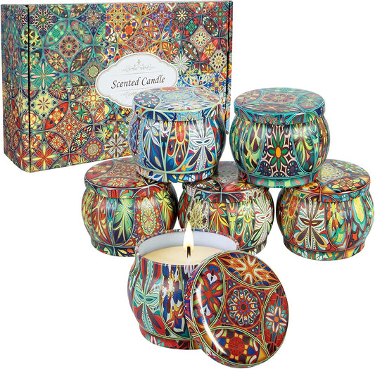 6 Pack Scented Candles Gift Set for Women, Portable Travel Aromatherapy Candles, Natural Soy Wax Gifts Set for Her, Birthday, Valentine'S Day, Mother'S Day, Christmas