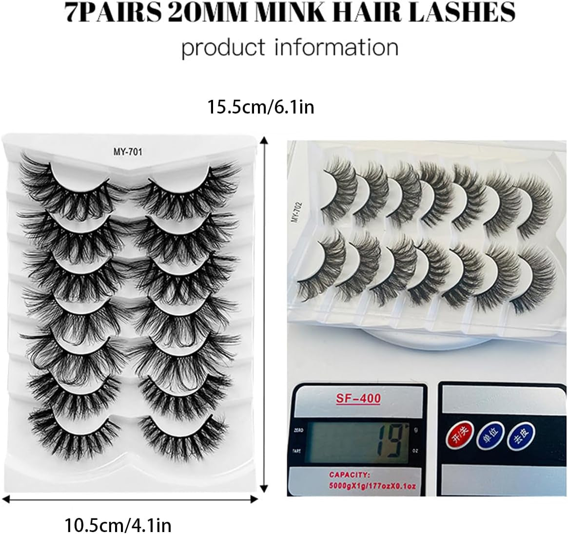 Lash Strips Lashes with Glue False Eyelashes Fluffy Volume 7 Pairs Dramatic Thick Crossed Lash Nature Look Soft Reusable Eyelash for Makeup B5516