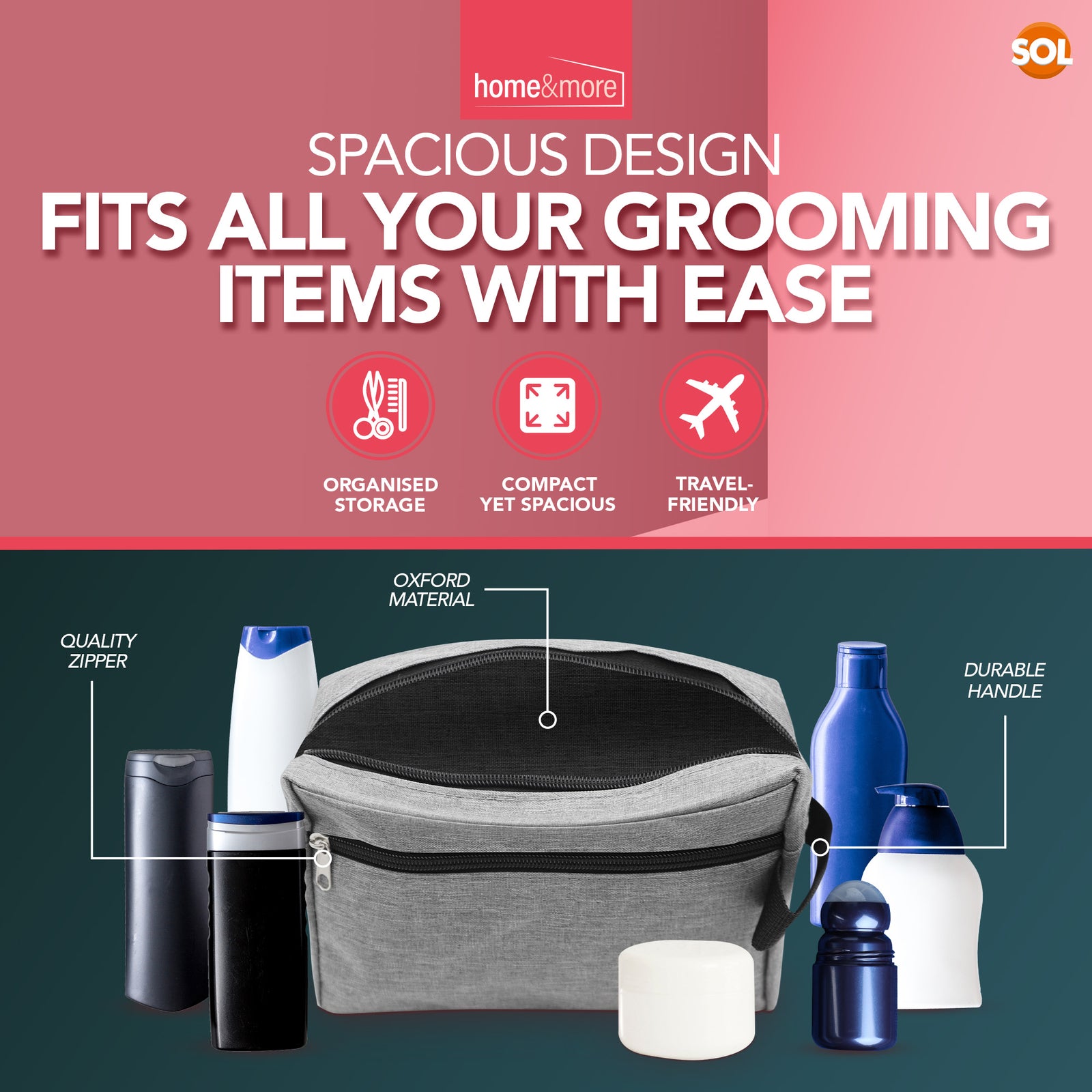 Mens Wash Bag Travel Toiletry Shower Shaving Gents Toiletries Gym Grooming Case