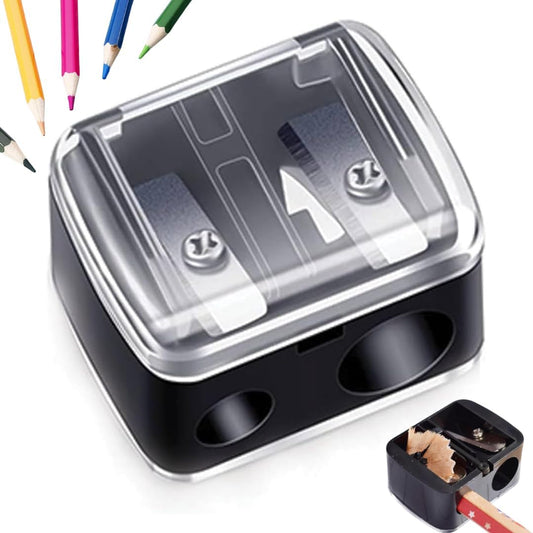 ® Pencil Sharpener - Travel Cosmetics Pencil Sharpener with Cover | Portable Makeup Sharpener | Dual-Pencil Sharpener for Lip Liner, Eyebrow, and Eyeliner Pencils